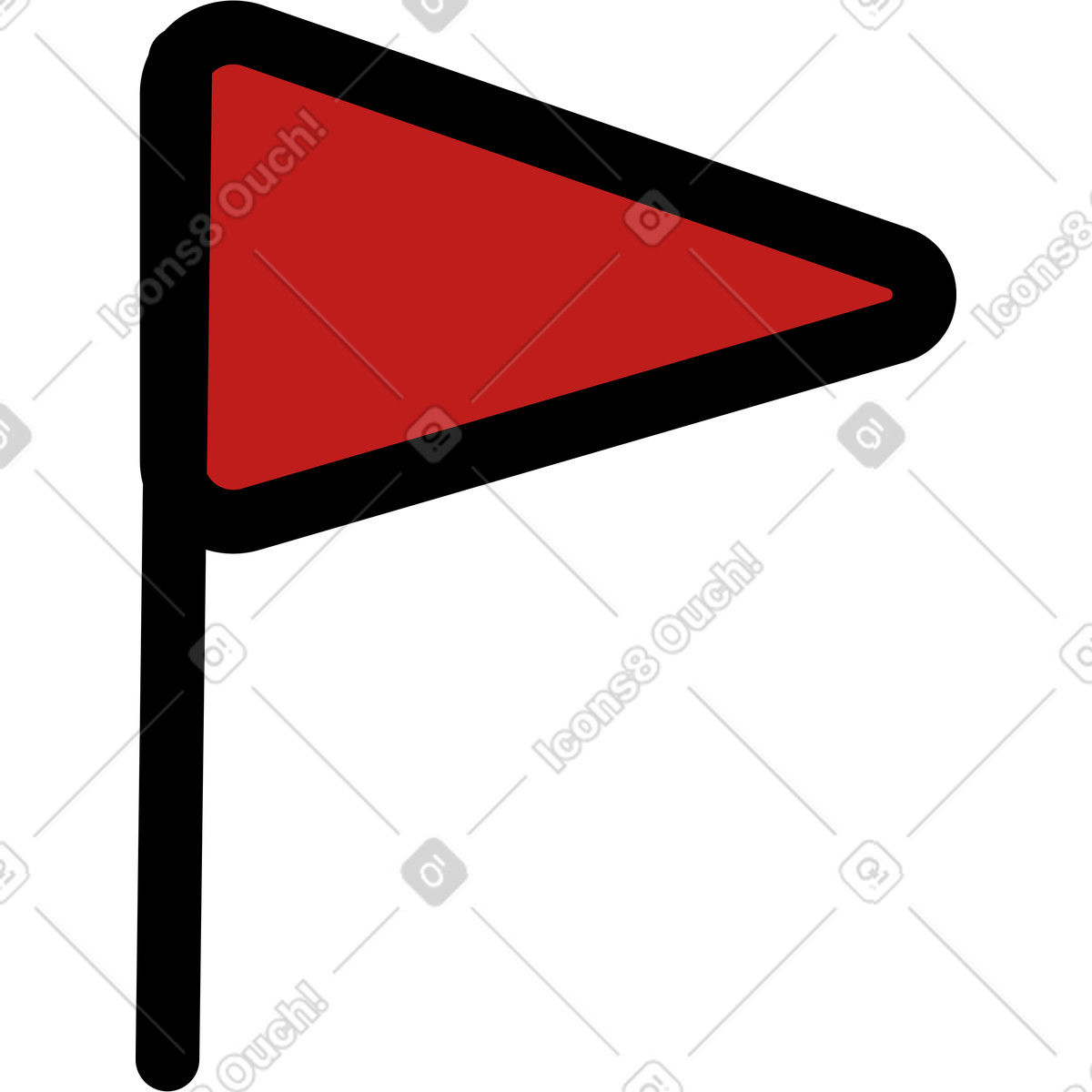 Red flag illustration in PNG, SVG