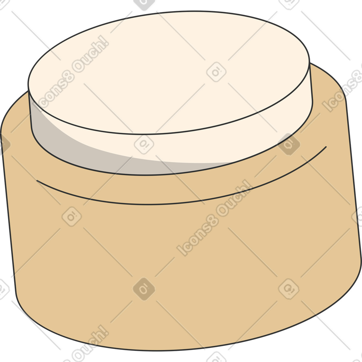 Jar of cream animated illustration in Kit style download in GIF, Lottie (JSON), AE