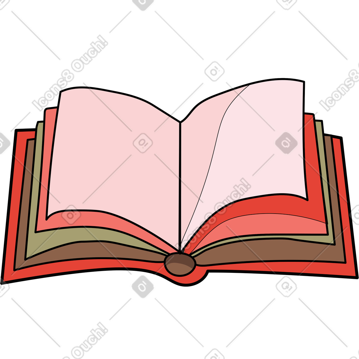 Libro aperto illustrazione in stile Surr scarica in PNG, SVG