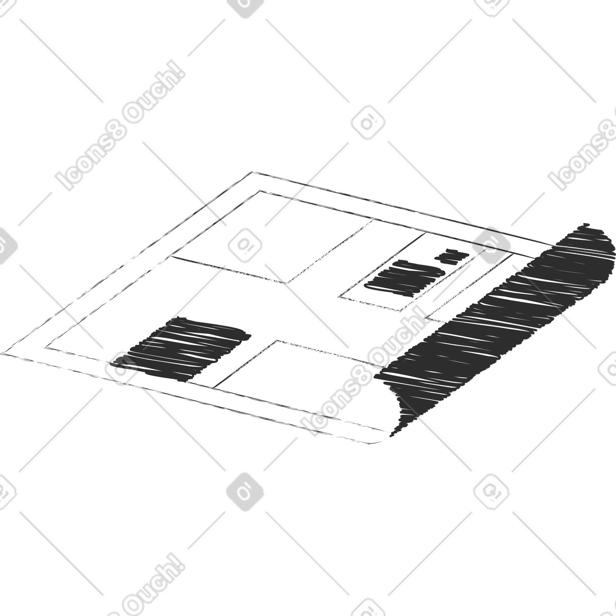 City map illustration in Graphite style download in PNG, SVG