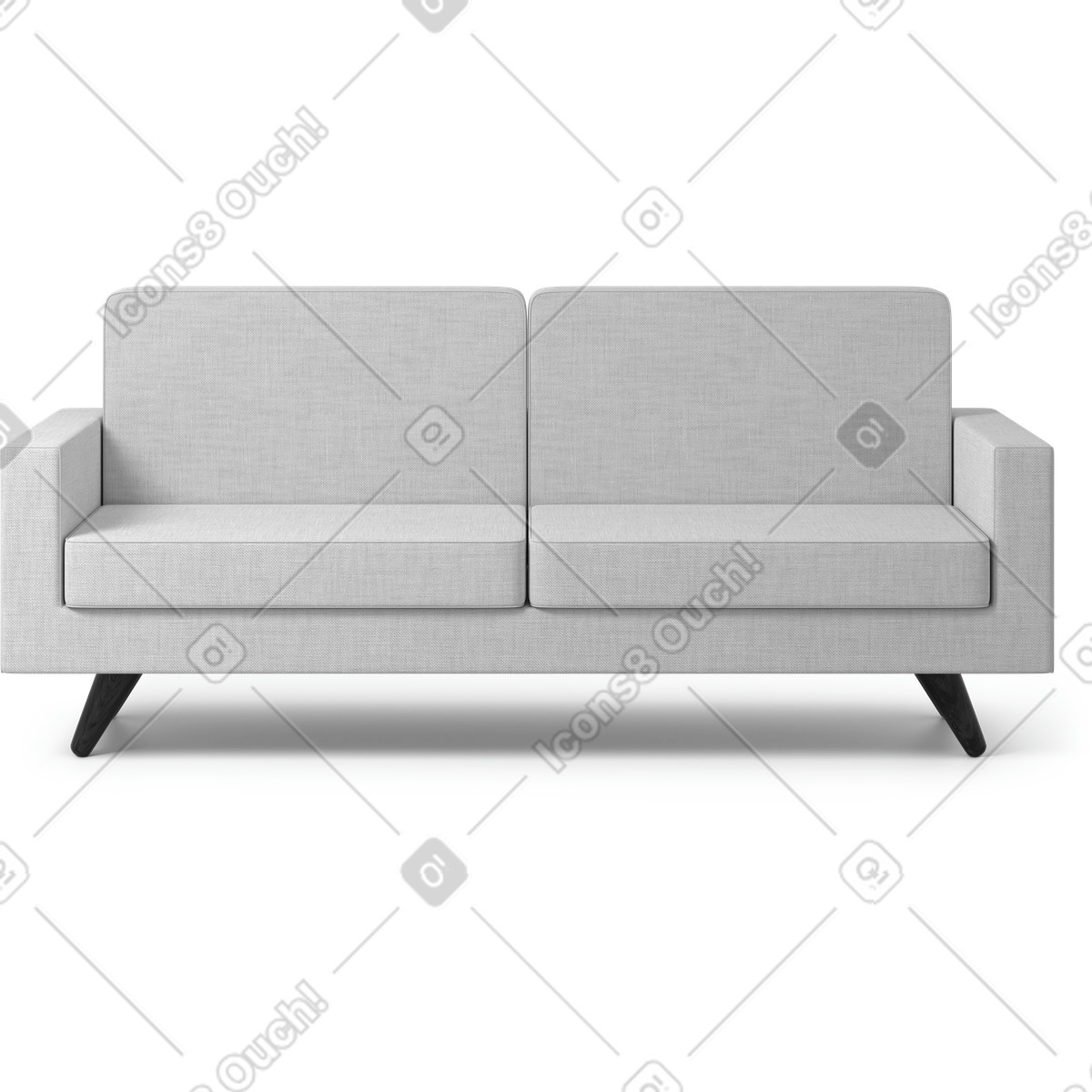 Sofa illustration in 3D Business style download in PNG, SVG