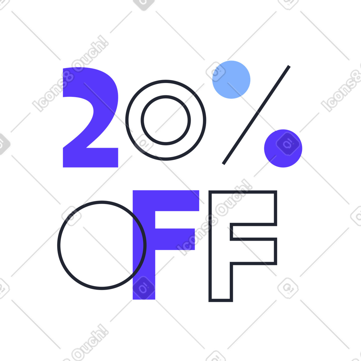 Pablita スタイルの 20％オフ のイラストをPNG、SVG形式でダウンロード