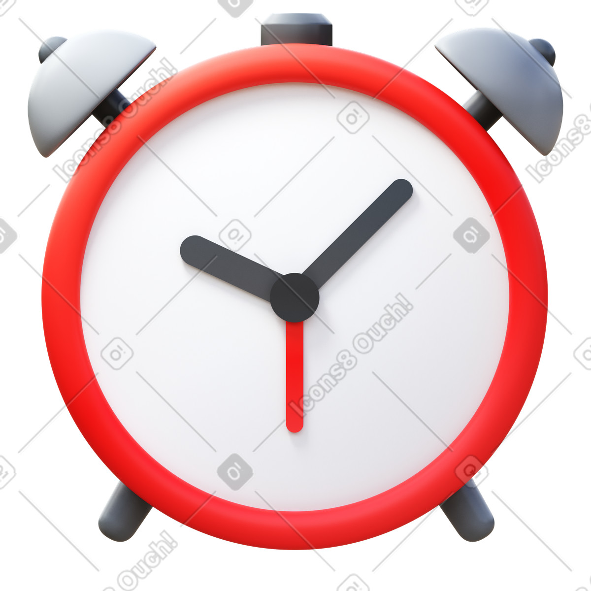 Alarm clock illustration in 3D Fluency style download in PNG, SVG