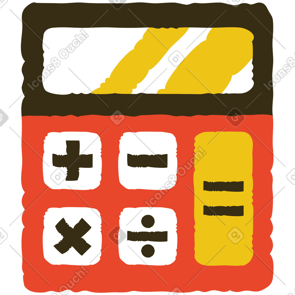 Taschenrechner-Illustration im Bermuda-Stil als Download in PNG, SVG