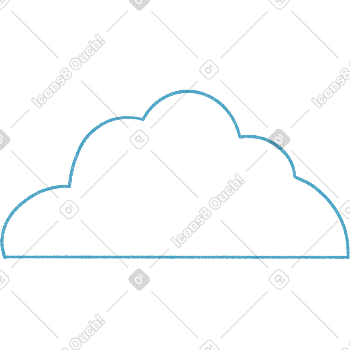 下载 Tutti 风格的 Blue line cloud 插画，支持 PNG、SVG 格式