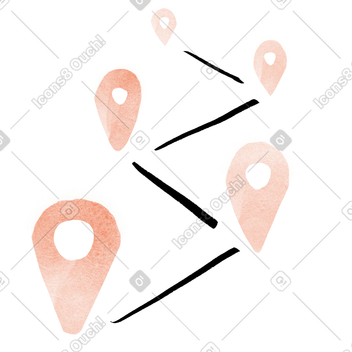 Illustration animée Itinéraire gps, planification du chemin ou feuille de route projet dans le style Hand-drawn animation à télécharger aux formats GIF, Lottie (JSON), AE