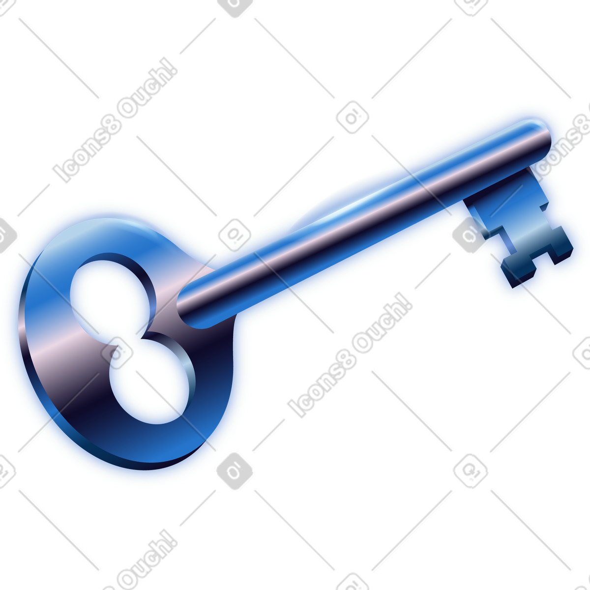 Chiave illustrazione in stile Dimension scarica in PNG, SVG