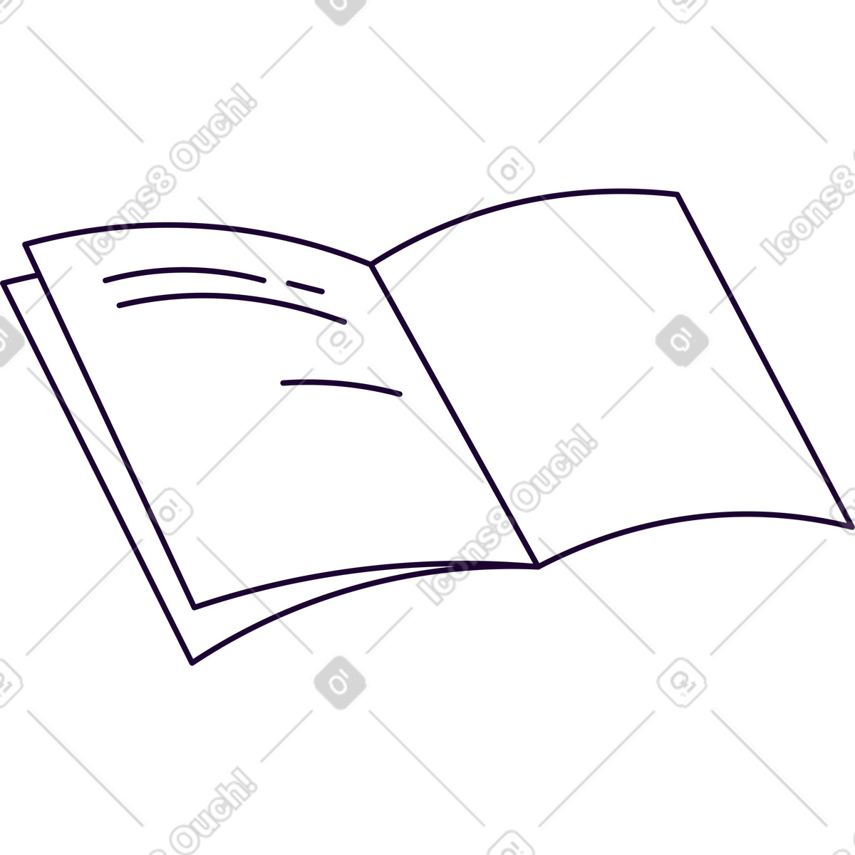 下载 Martina 风格的 打开有文本的笔记本 插画，支持 PNG、SVG 格式