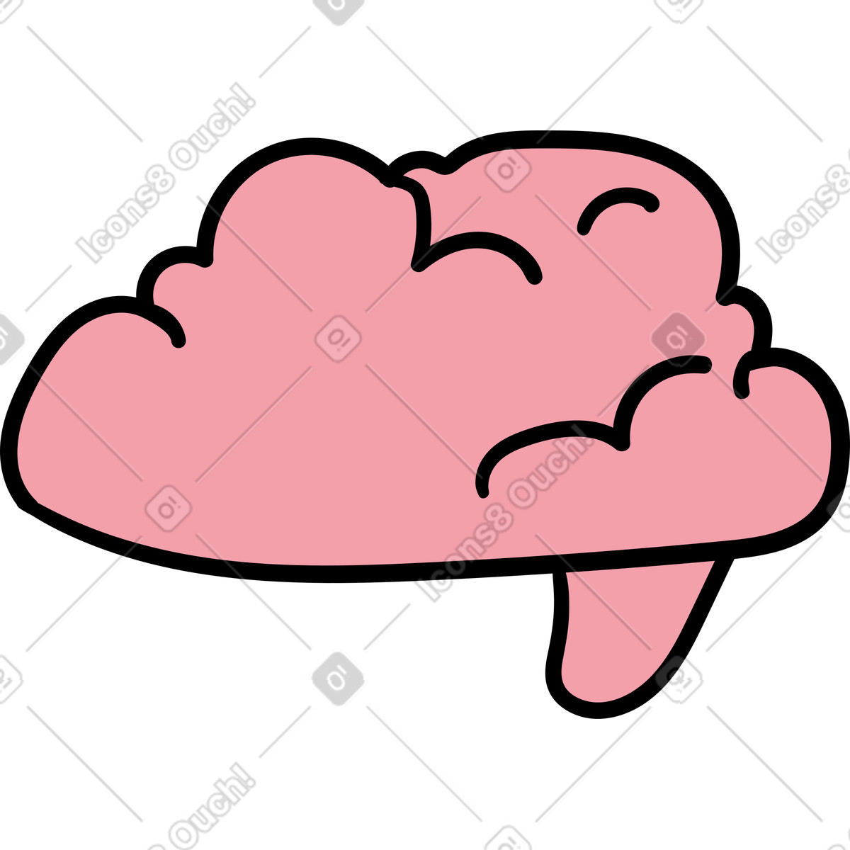 Wiggle 스타일의 Brain 일러스트레이션 PNG, SVG 다운로드