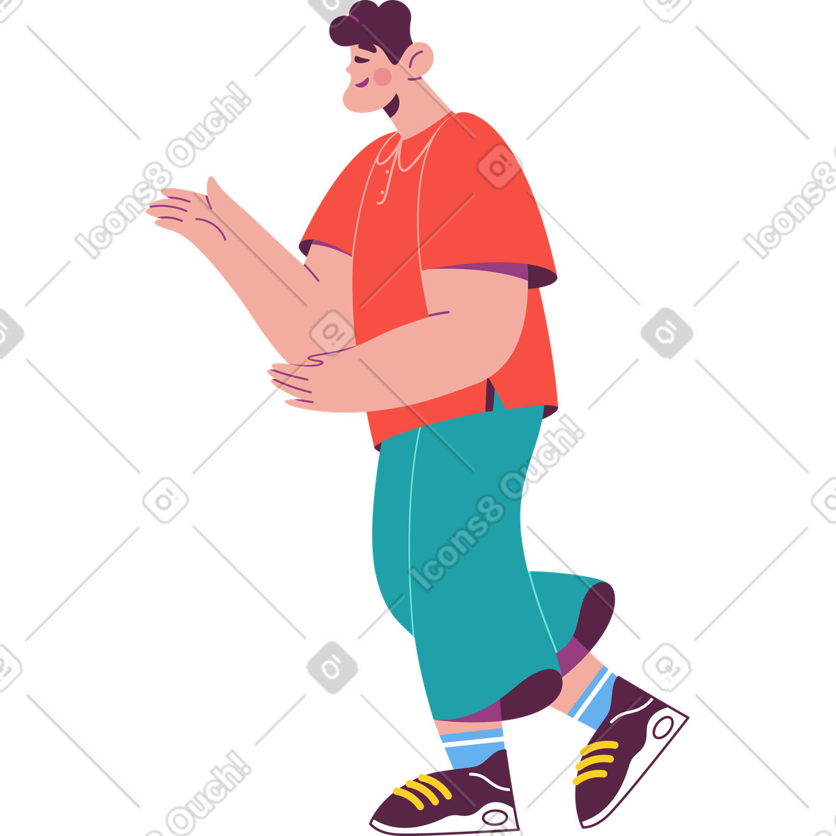 Ilustración Hombre explicando algo en estilo Sammy a descargar en PNG y SVG