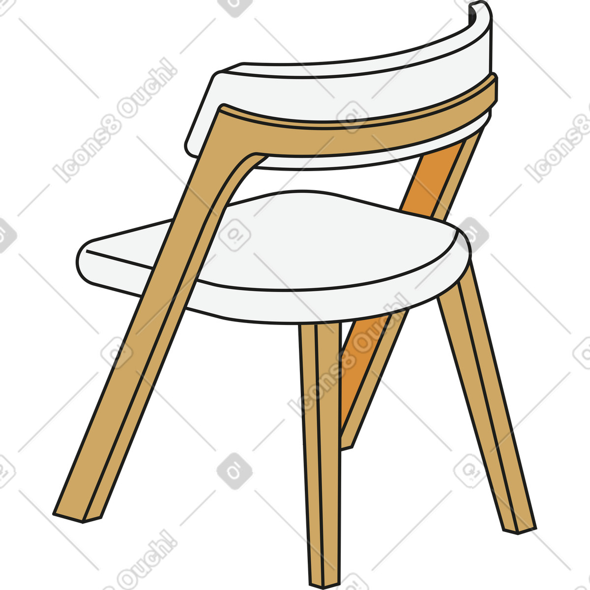 Illustration Chaise dans le style Kindy à télécharger aux formats PNG, SVG