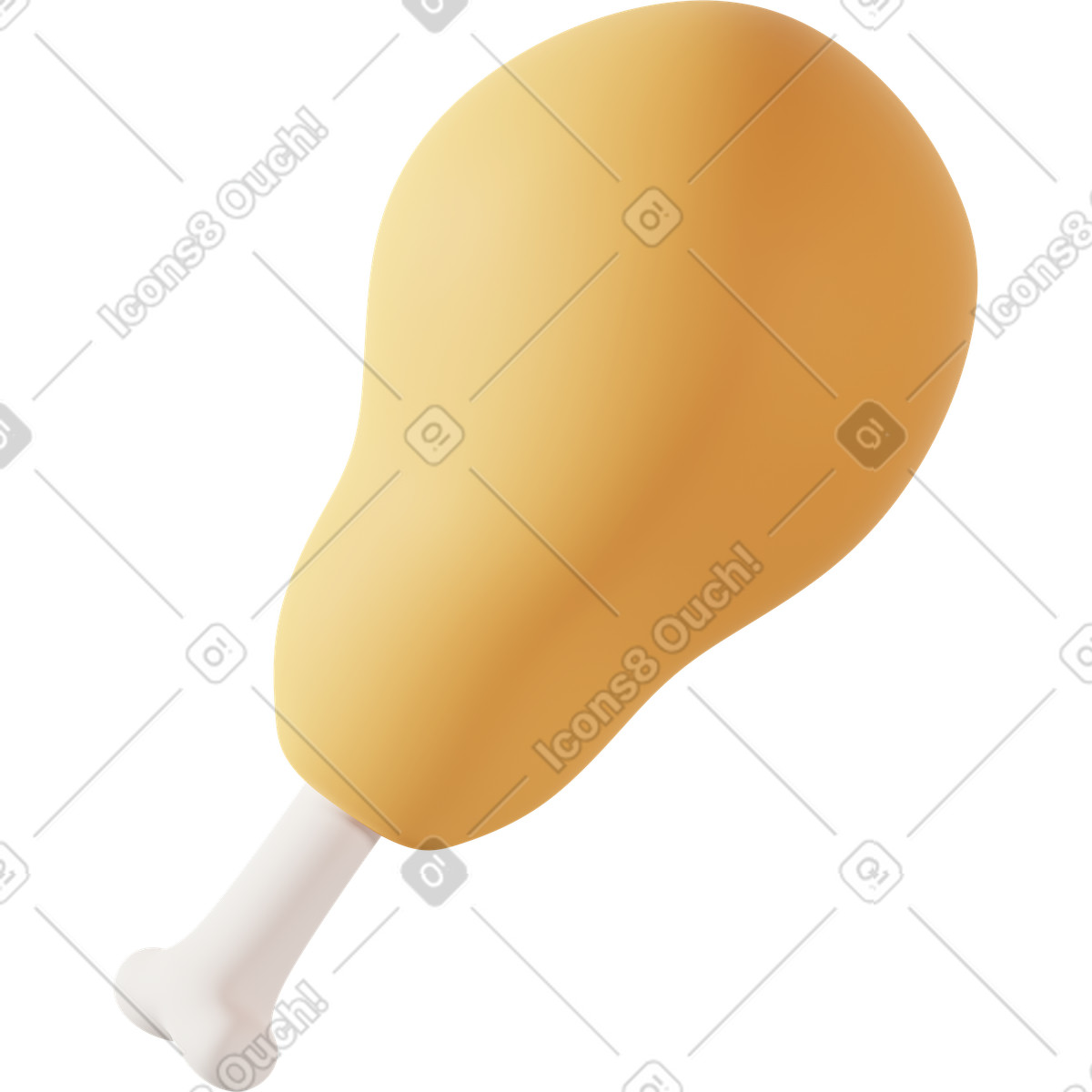 Ilustração de Chicken leg em no estilo 3D Casual life para baixar em PNG, SVG