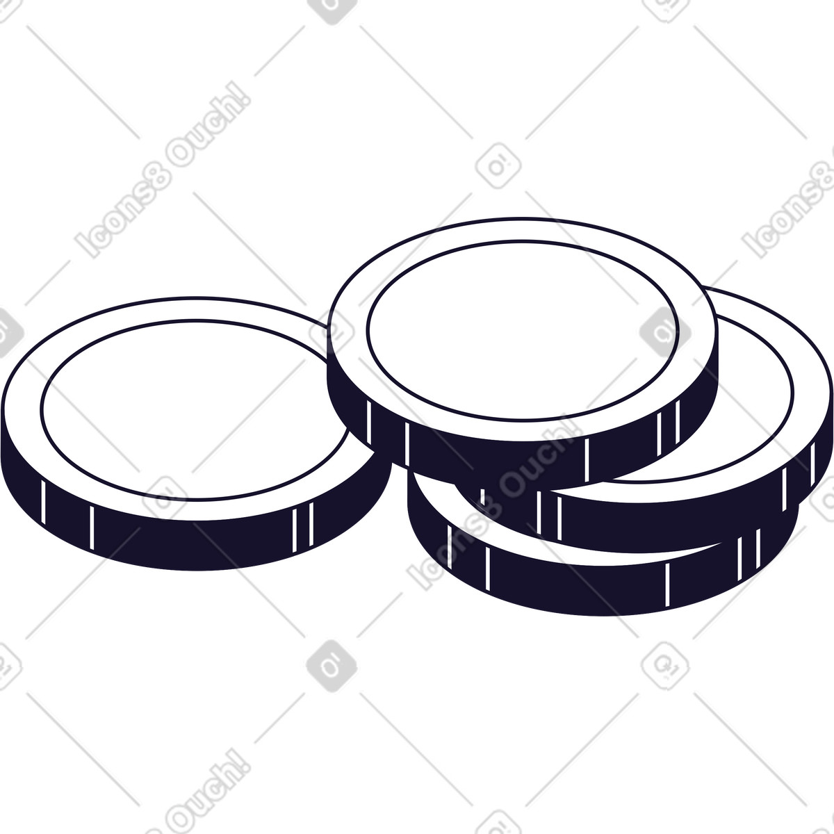Coin stack illustration in PNG, SVG