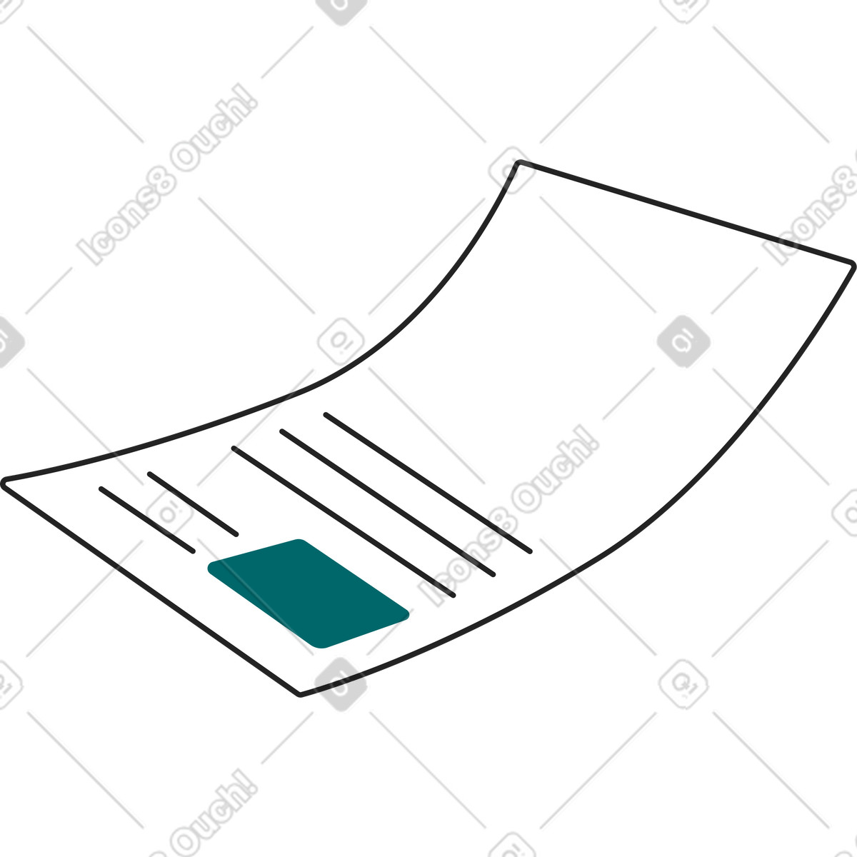 Foglio di carta illustrazione in stile Sammy Line scarica in PNG, SVG