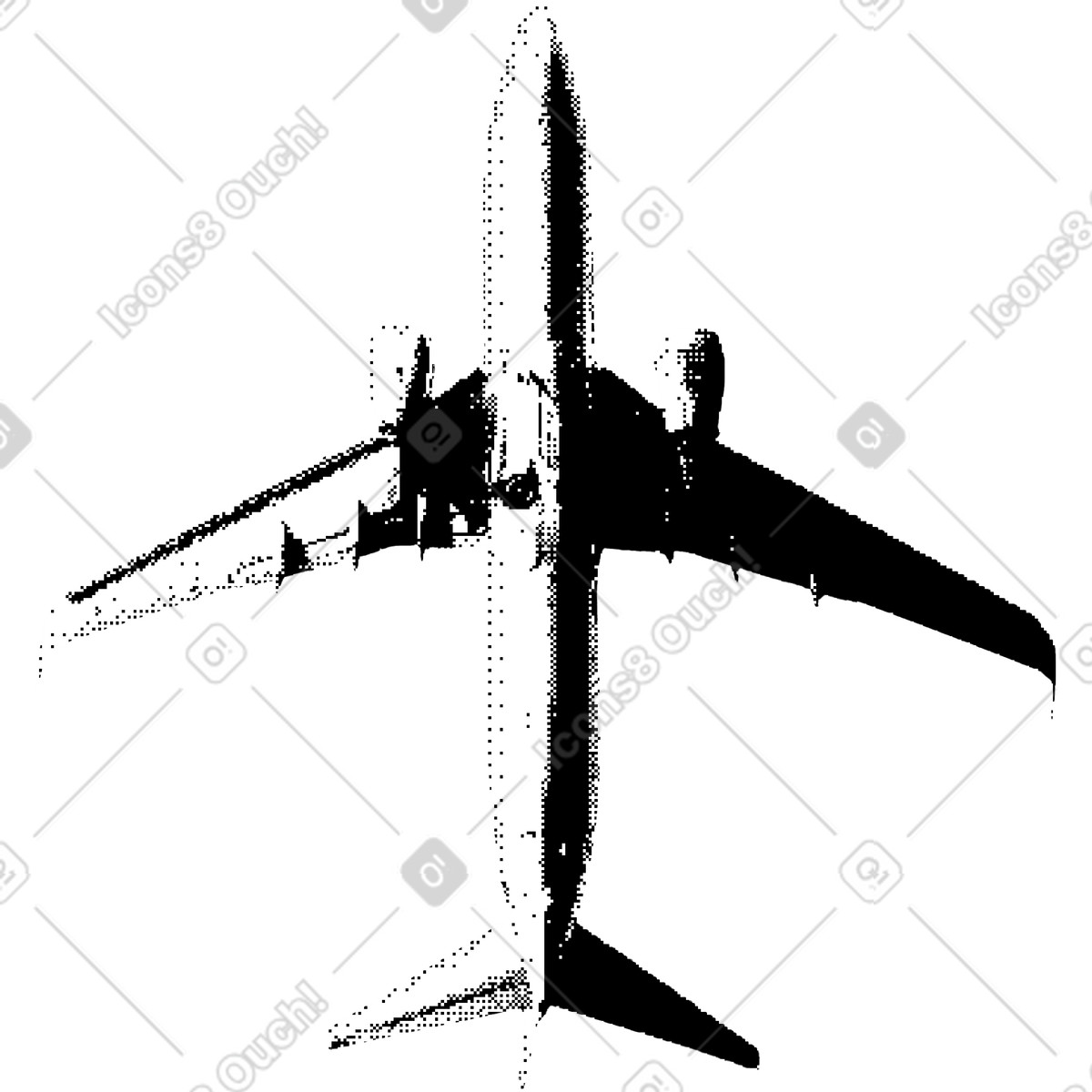 Bitmap スタイルの Plane のイラストをPNG、SVG形式でダウンロード