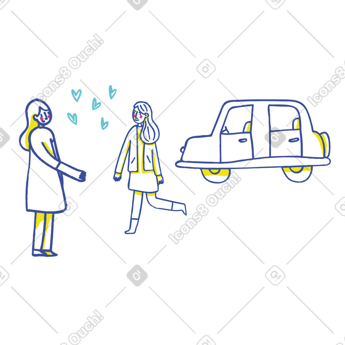 Illustration Réunion tant attendue dans le style Lime à télécharger aux formats PNG, SVG