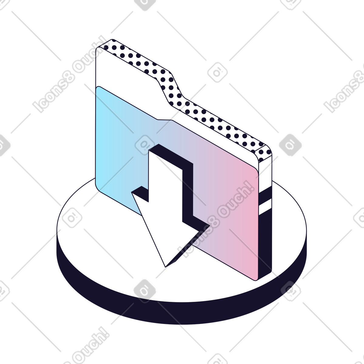 File Download, Folder Access, Data Retrieval illustration in Node style download in PNG, SVG