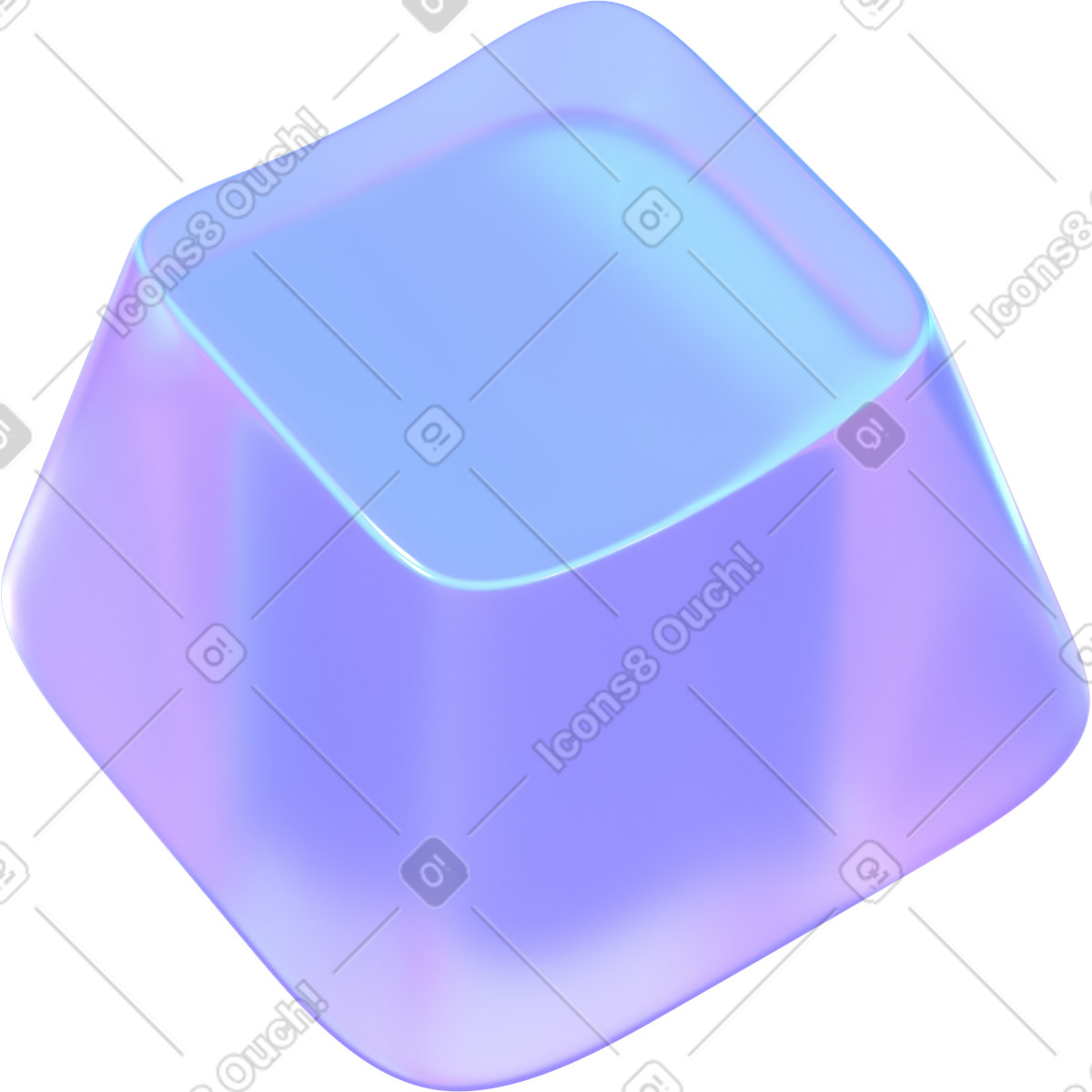 Keyboard button glass illustration in 3D Glassy style download in PNG, SVG