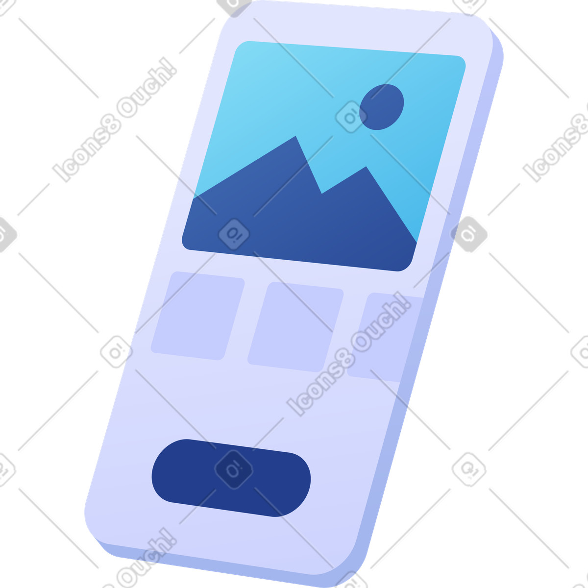Phone screen with interface illustration in Quantum style download in PNG, SVG