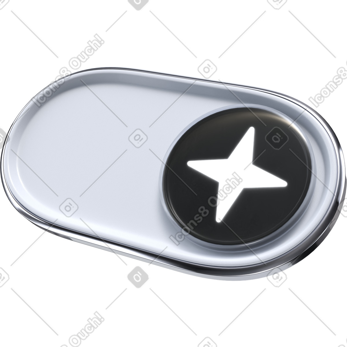 AI action button, primary control, user interaction illustration in PNG, SVG
