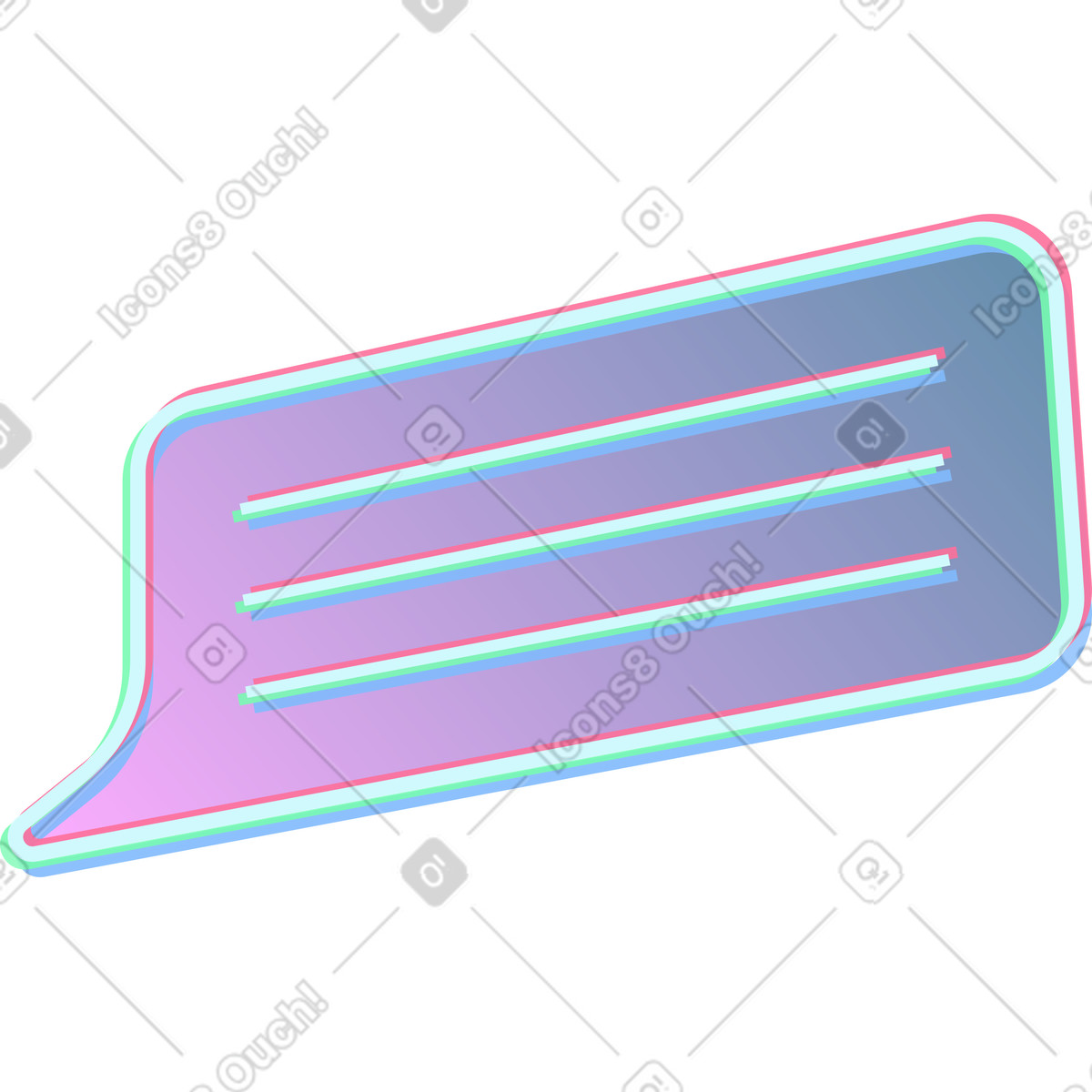 Neon スタイルの テキスト付き吹き出し のイラストをPNG、SVG形式でダウンロード