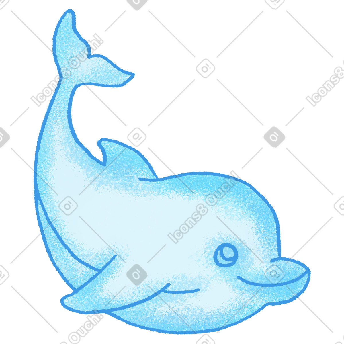 Dolphin illustration in Hue style download in PNG, SVG