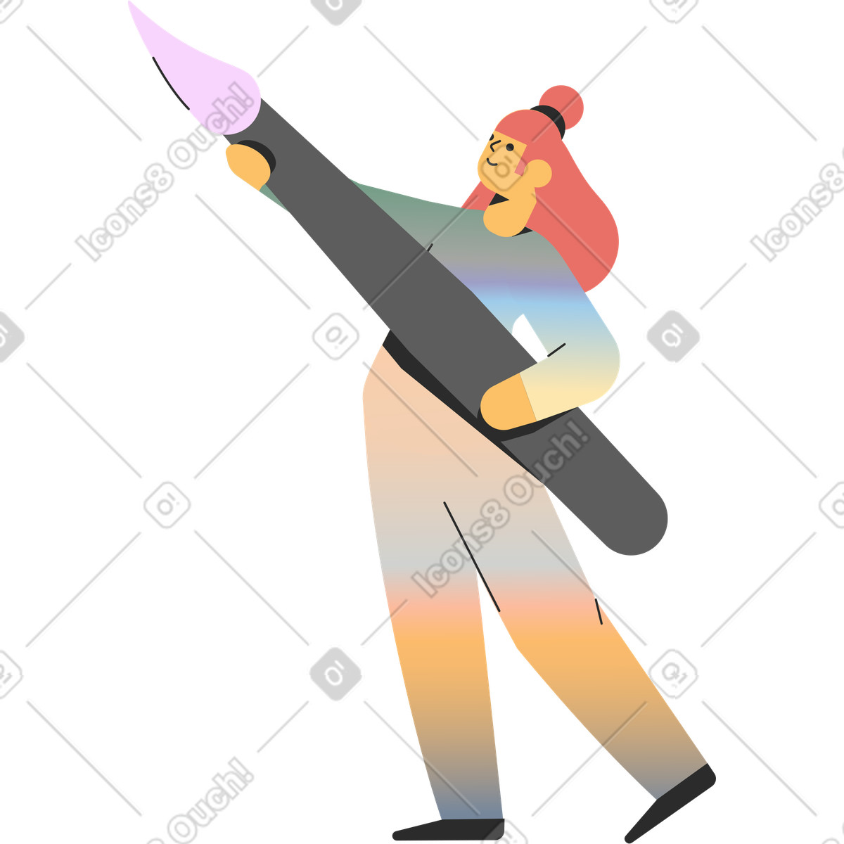 Illustration Artiste dans le style Marginalia à télécharger aux formats PNG, SVG