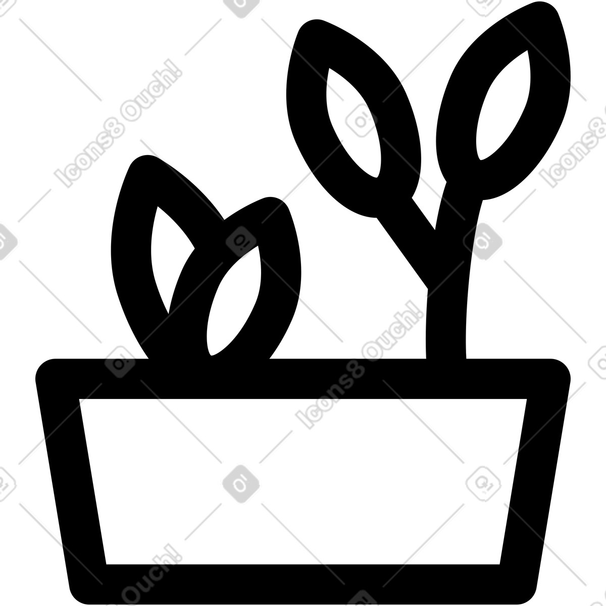 Illustration Pot de semis avec des plantes dans le style Transistor à télécharger aux formats PNG, SVG