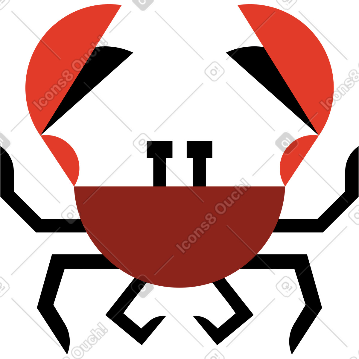 Krabbe-Illustration im Burgundy-Stil als Download in PNG, SVG