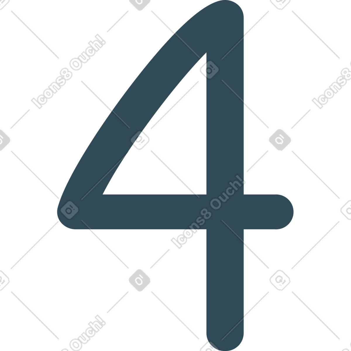 Dark blue four illustration in Kingdom style download in PNG, SVG