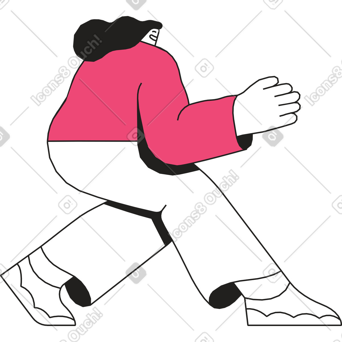 Ilustración Mujer de pie en estilo Dazzle Line a descargar en PNG y SVG