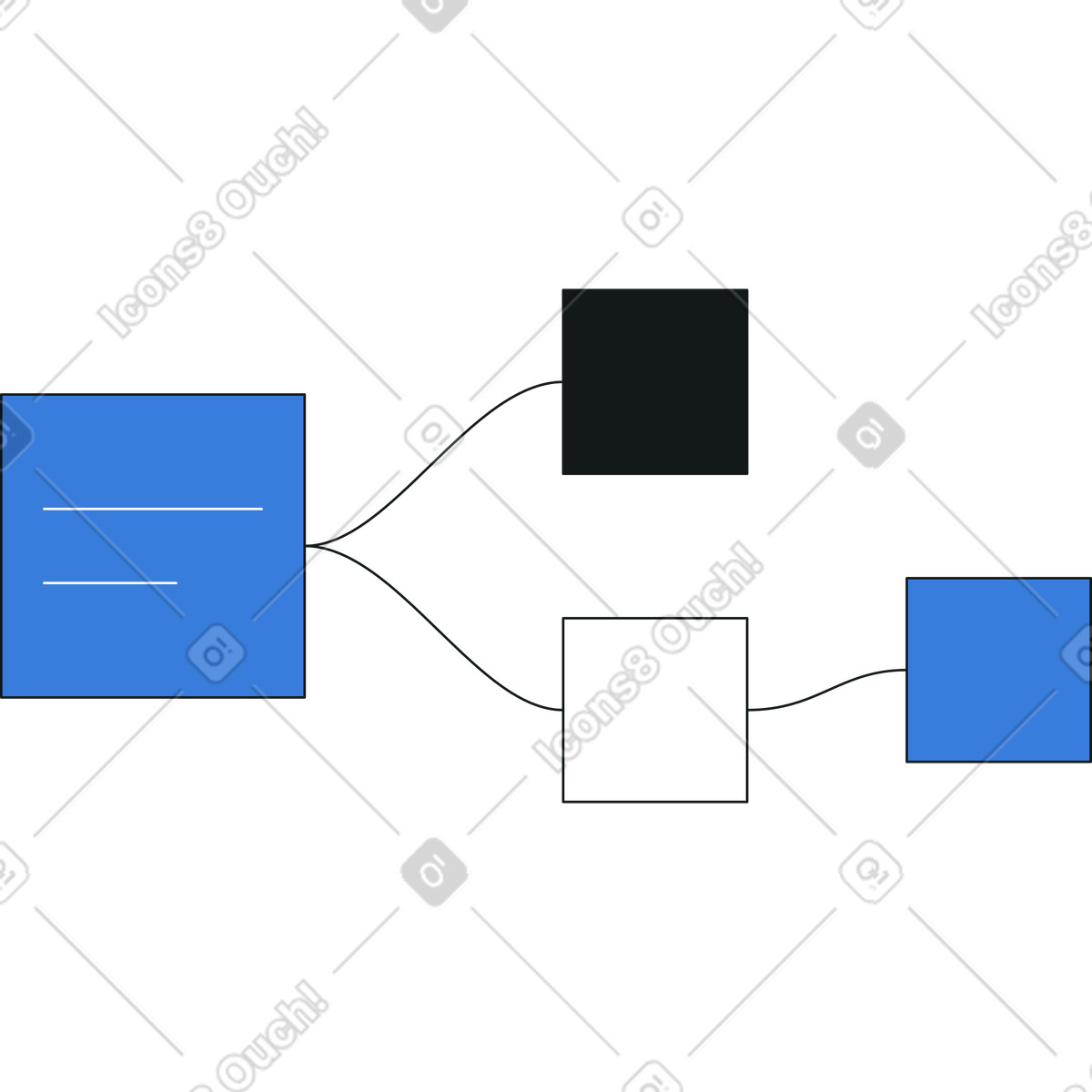 Diagram with stickers illustration in Midnight style download in PNG, SVG
