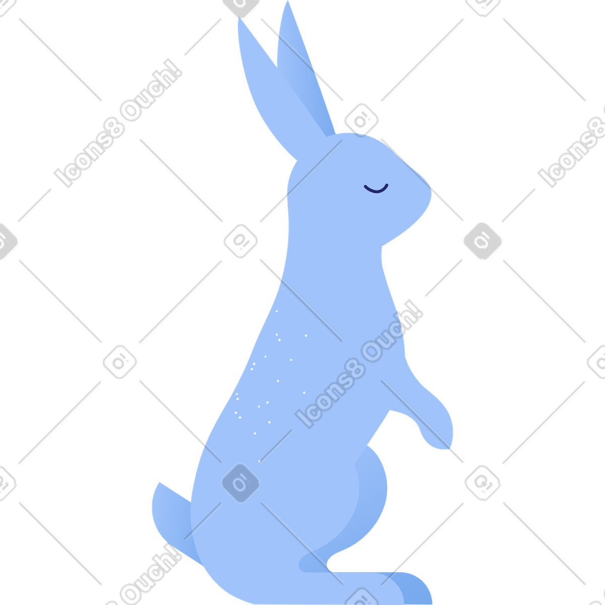 Rabbit illustration in Clip style download in PNG, SVG