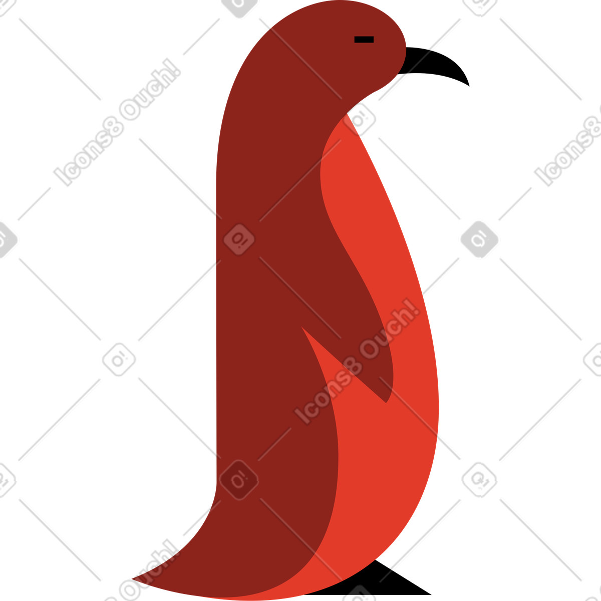 下载 Burgundy 风格的 企鹅 插画，支持 PNG、SVG 格式