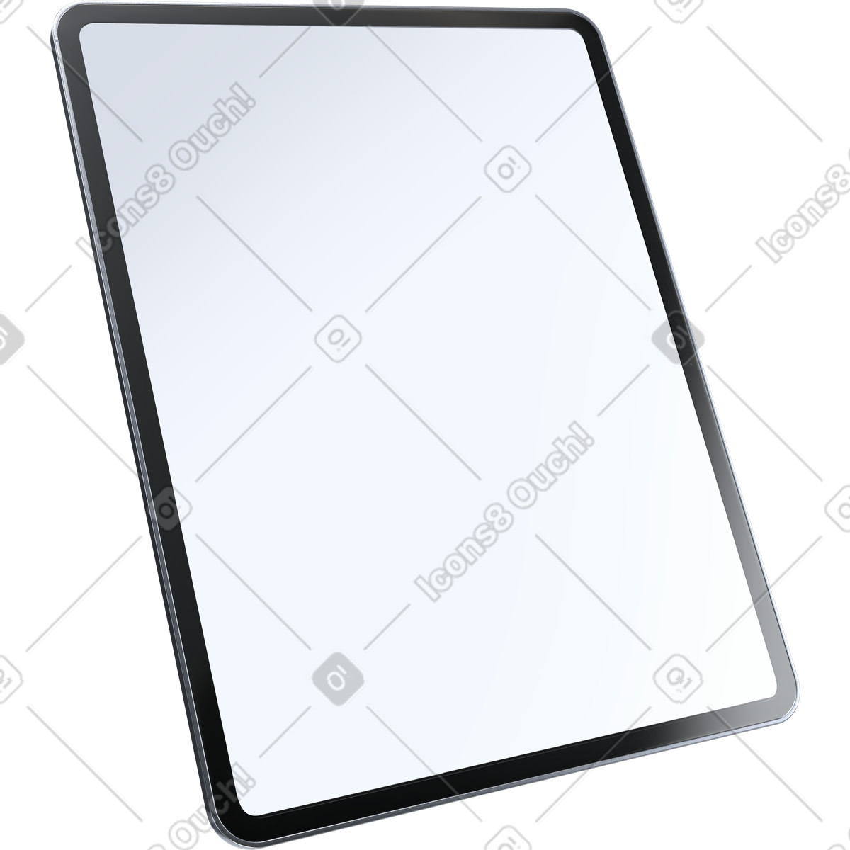 Tablet mockup, blank screen display, digital interface illustration in PNG, SVG