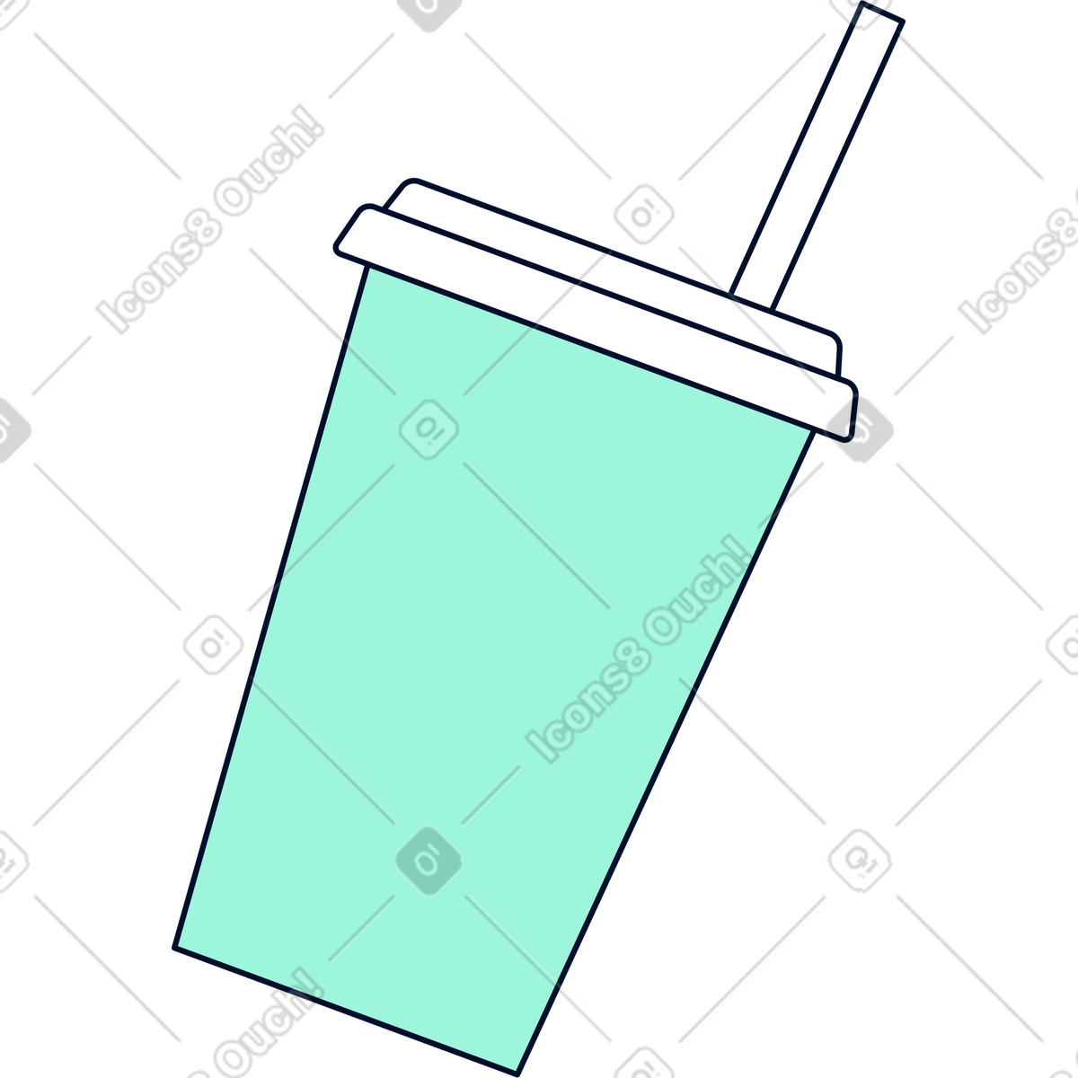 Teal スタイルの 紙コップ のイラストをPNG、SVG形式でダウンロード