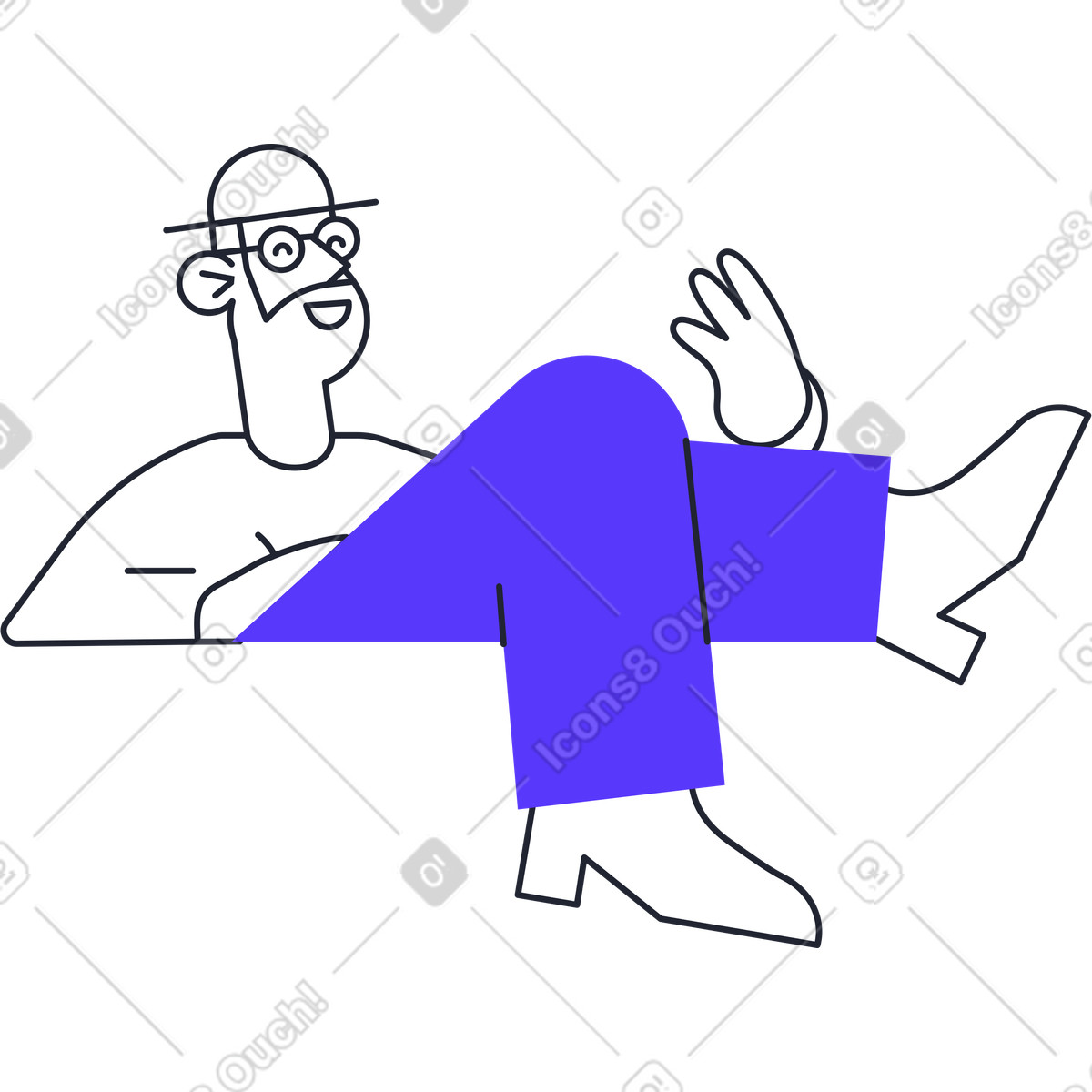 Ilustración Hombre en estilo Pablita a descargar en PNG y SVG