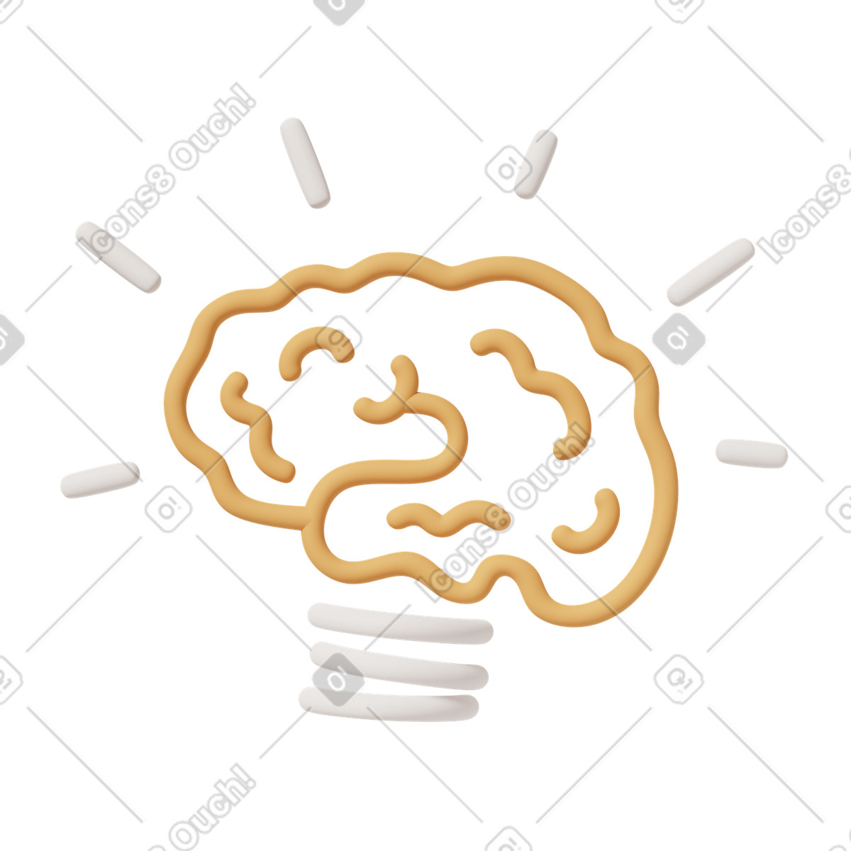 3D Casual life スタイルの Line brain idea のイラストをPNG、SVG形式でダウンロード