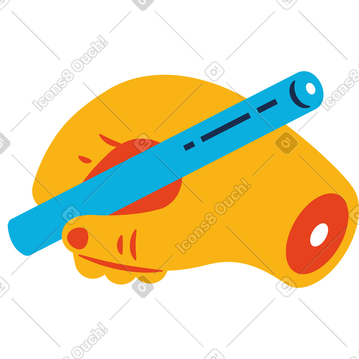 Hand with pencil illustration in Flame style download in PNG, SVG