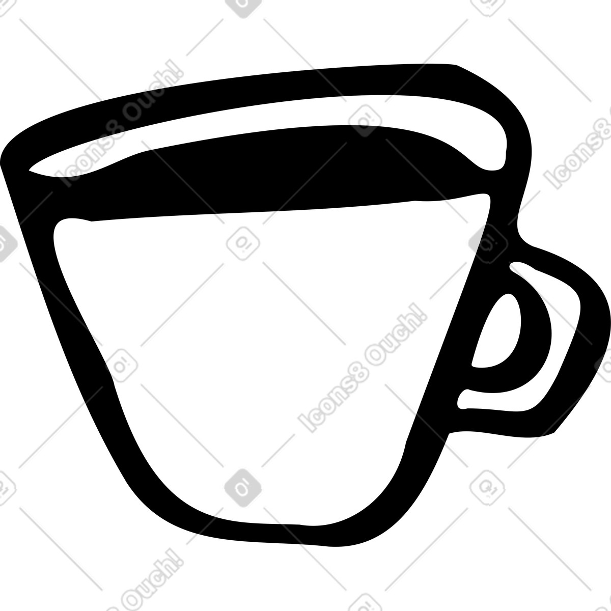 Cup of coffee illustration in Marks style download in PNG, SVG