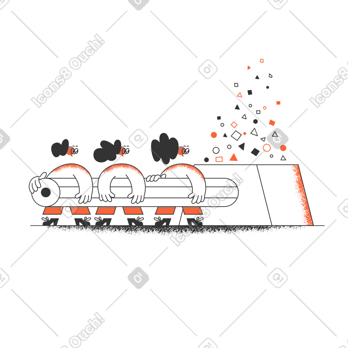 下载 Crayon 风格的 削铅笔的团队 插画，支持 PNG、SVG 格式