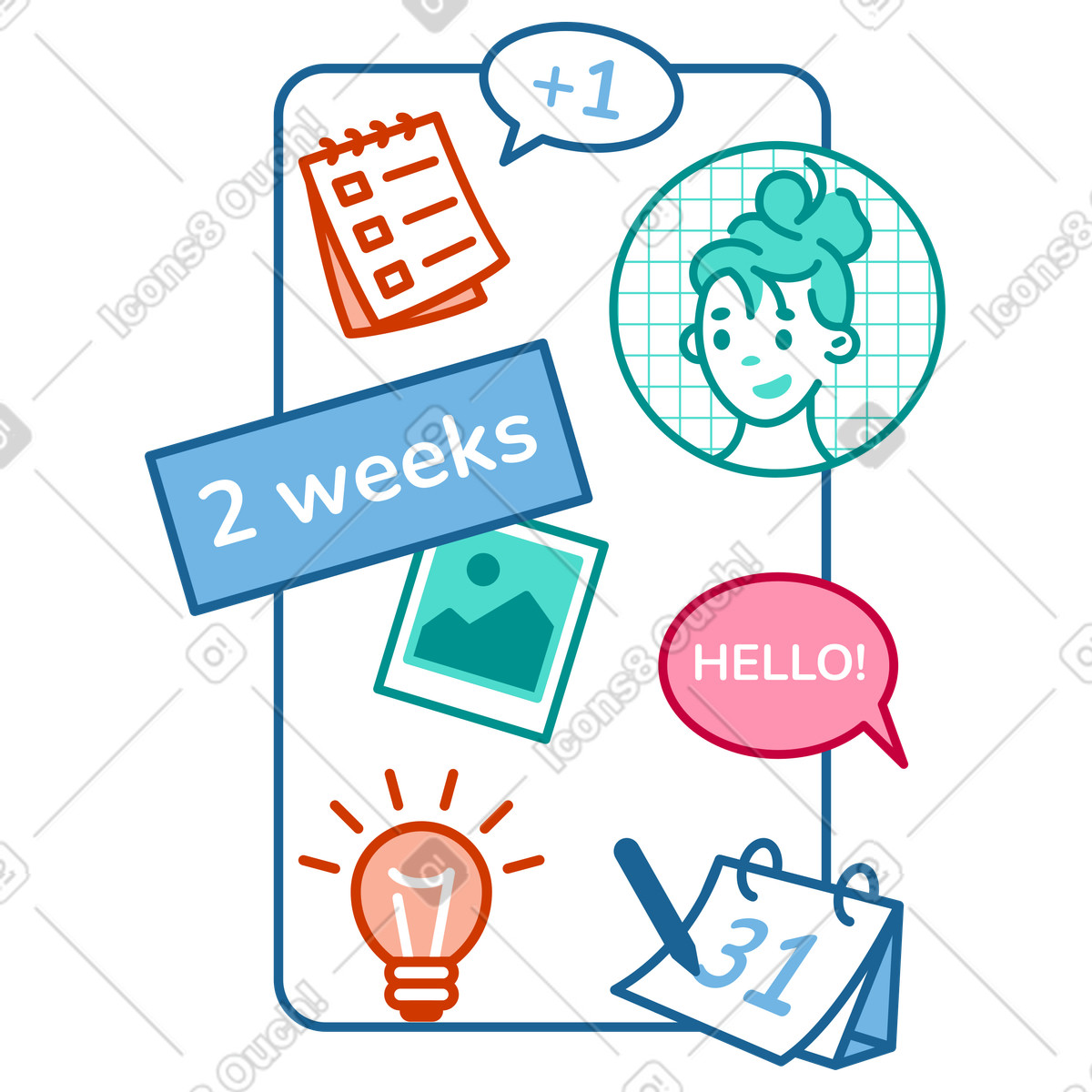 Ilustração de Time management and business planning em no estilo Natty para baixar em PNG, SVG