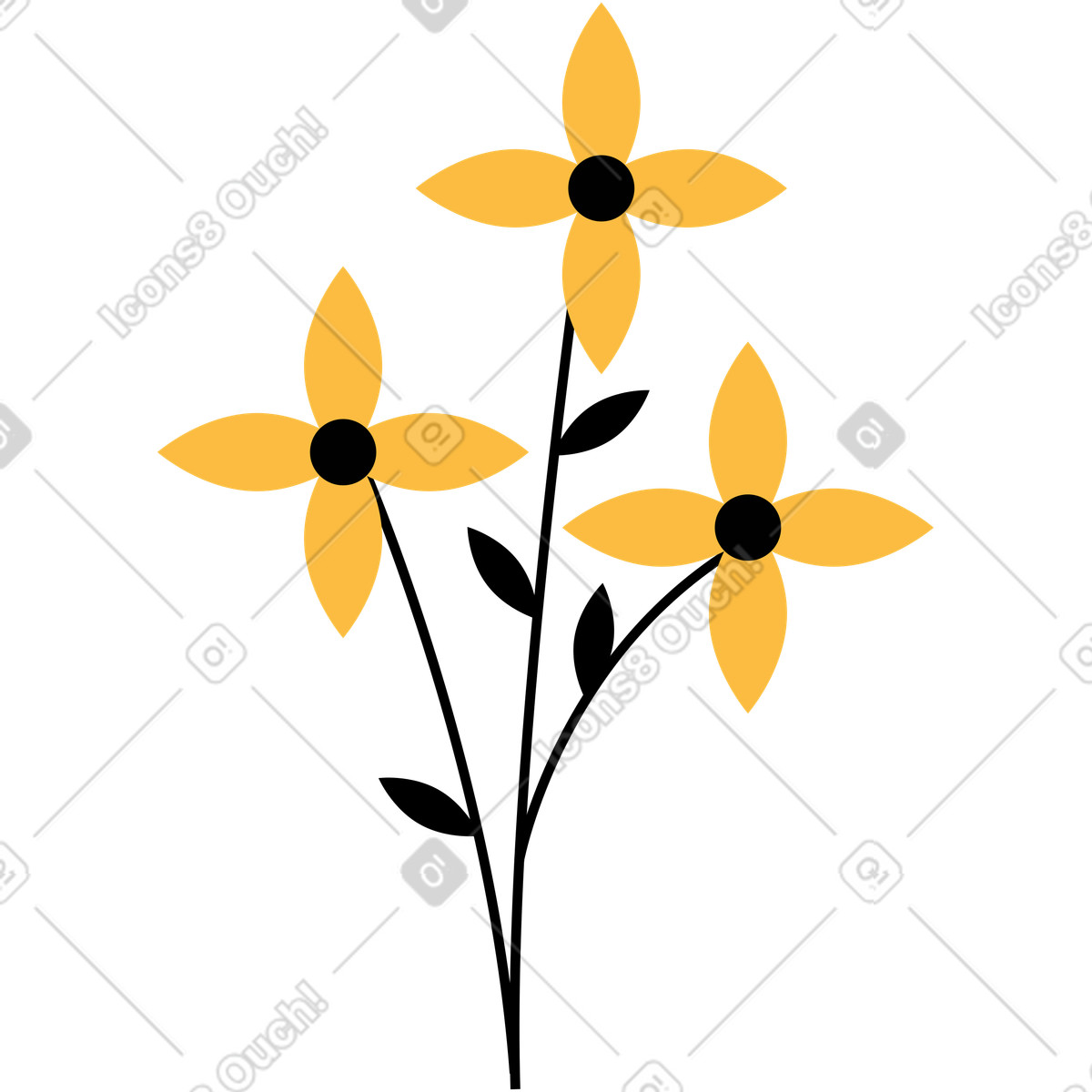 Burgundy スタイルの 花 のイラストをPNG、SVG形式でダウンロード