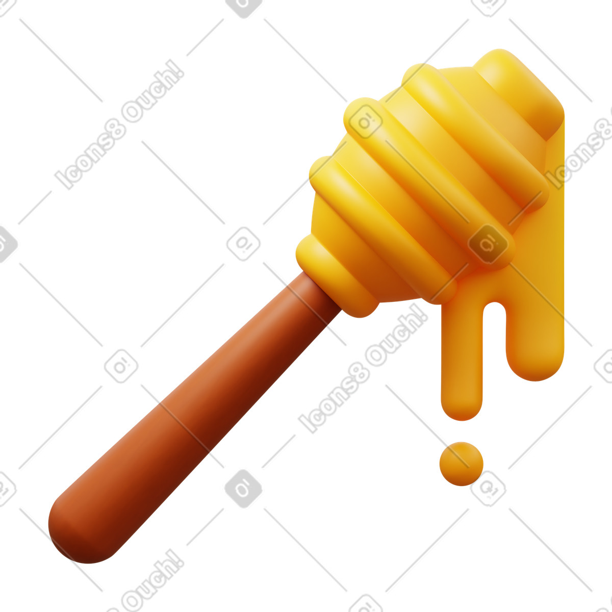 3D Fluency スタイルの Honey spoon のイラストをPNG、SVG形式でダウンロード