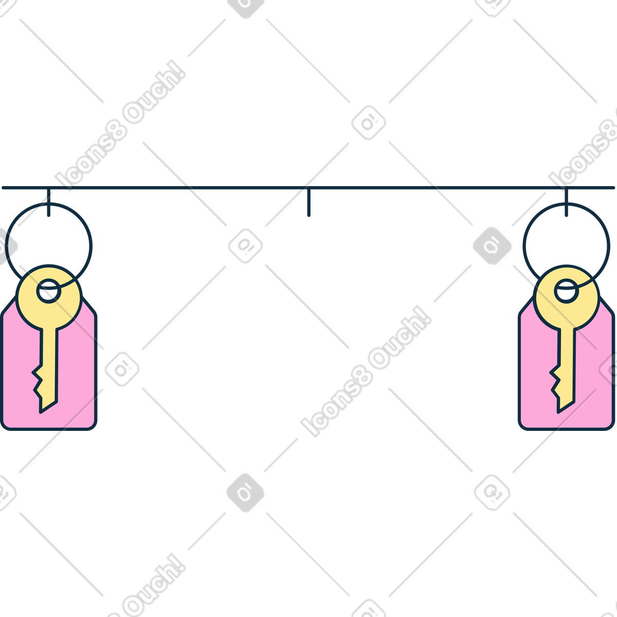 Key hanger illustration in PNG, SVG