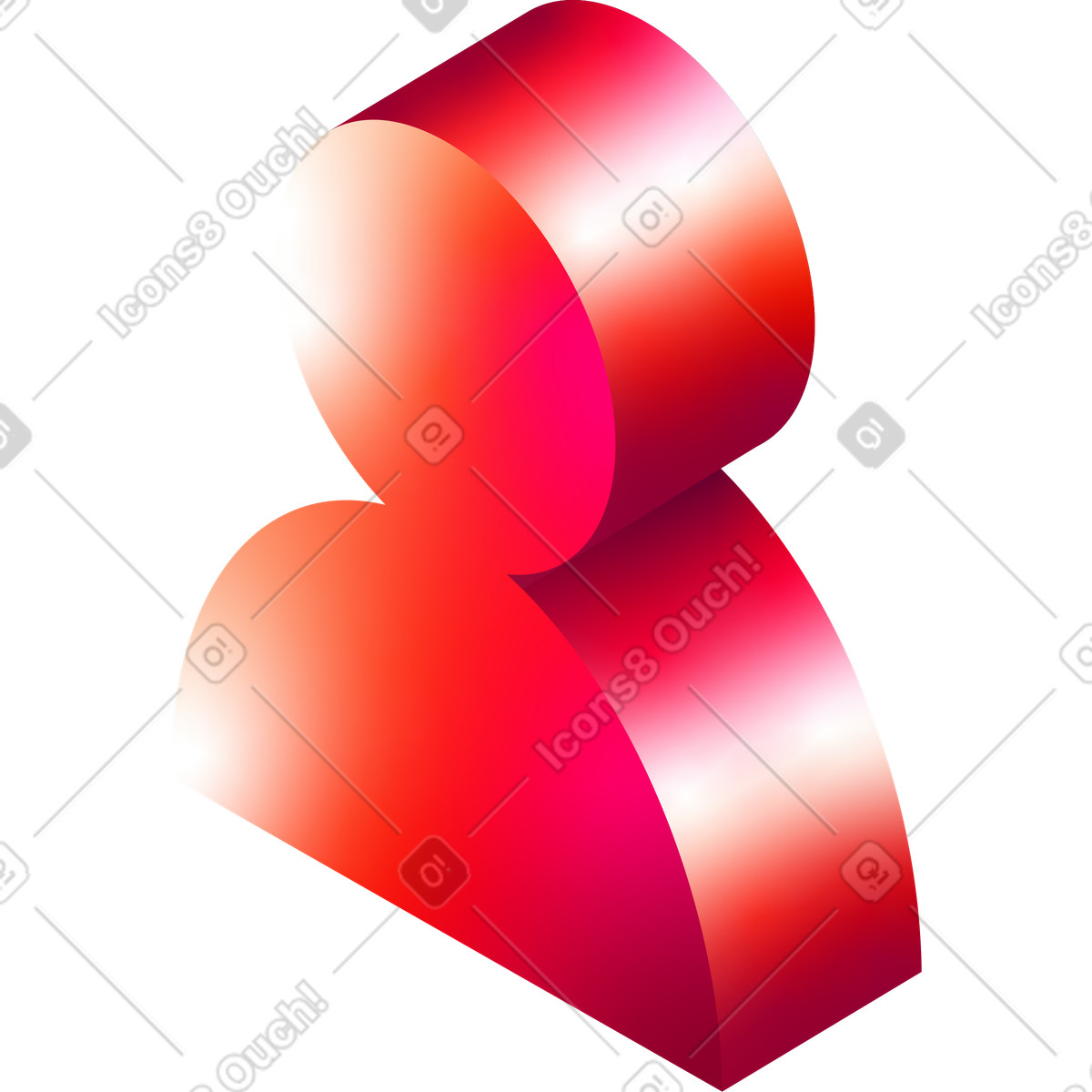 Ilustración Icono de usuario rojo en estilo Glare a descargar en PNG y SVG
