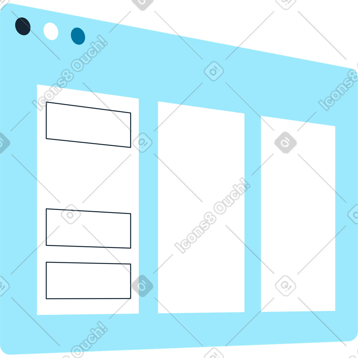 Turned browser window illustration featuring scheduling clipart graphics and images