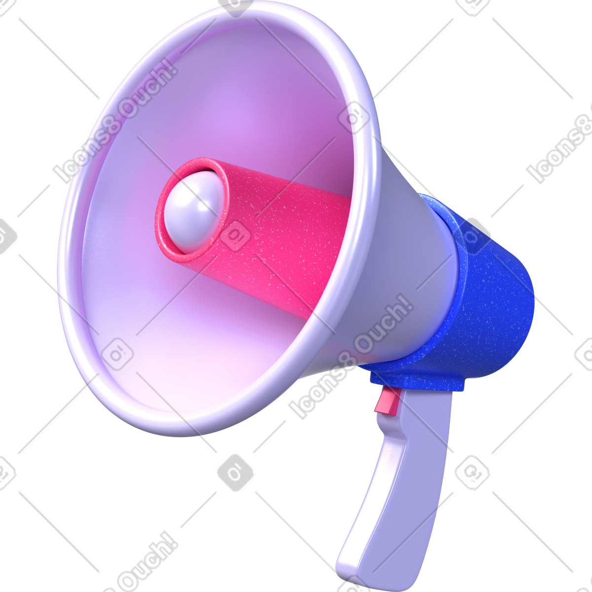 Megafono di marketing, promozione del marchio, concetto pubblicità digitale illustrazione in stile 3D Boost scarica in PNG, SVG