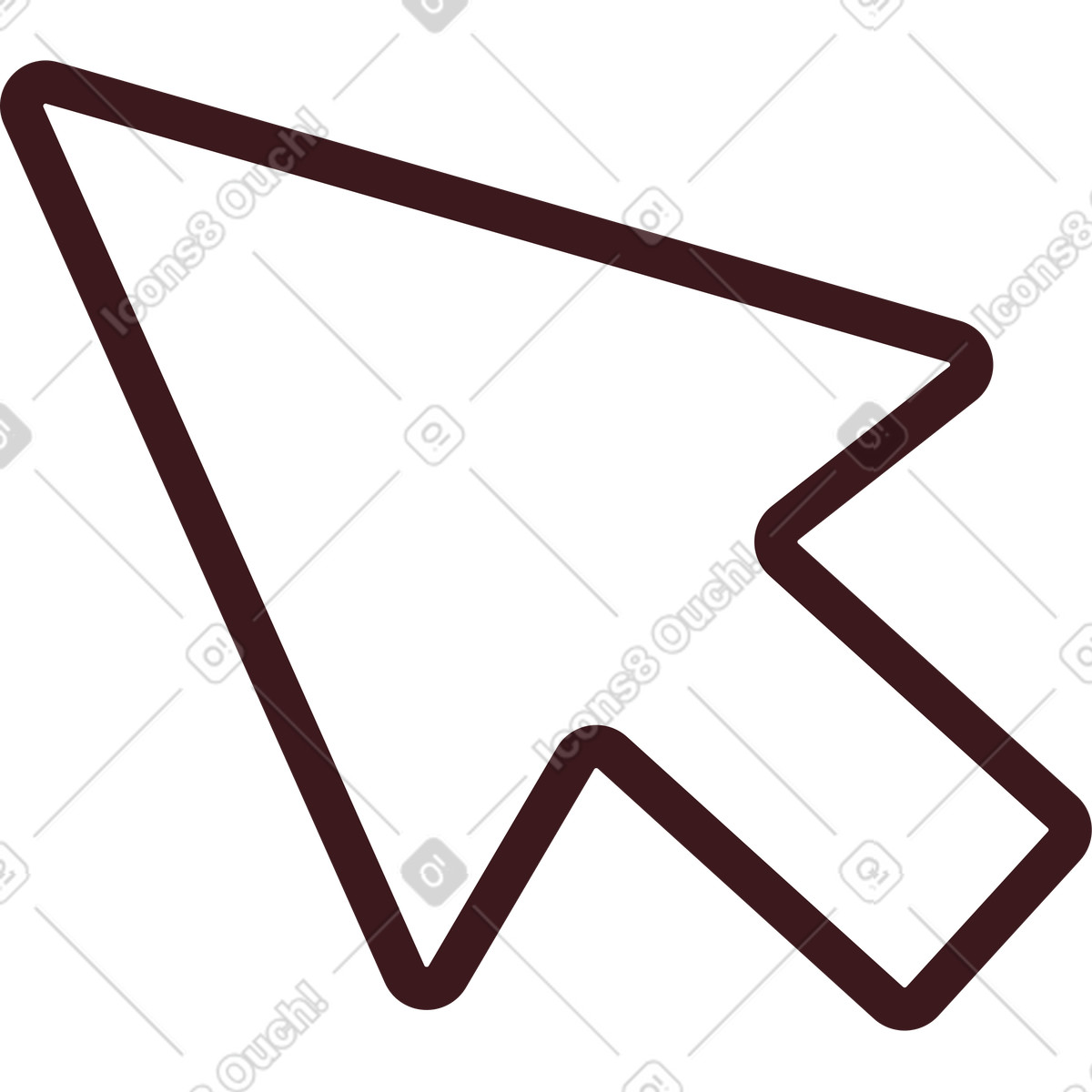 Pfeil-cursor-Illustration im Folks-Stil als Download in PNG, SVG