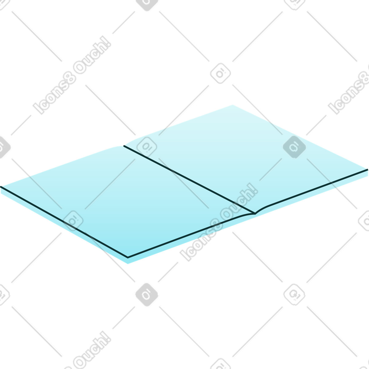 下载 Florid 风格的 打开的蓝色笔记本 插画，支持 PNG、SVG 格式